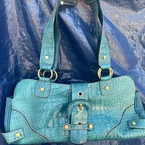 Y2K Wilson Leather Elegant Blue Crocodile-Embossed Women's Bag